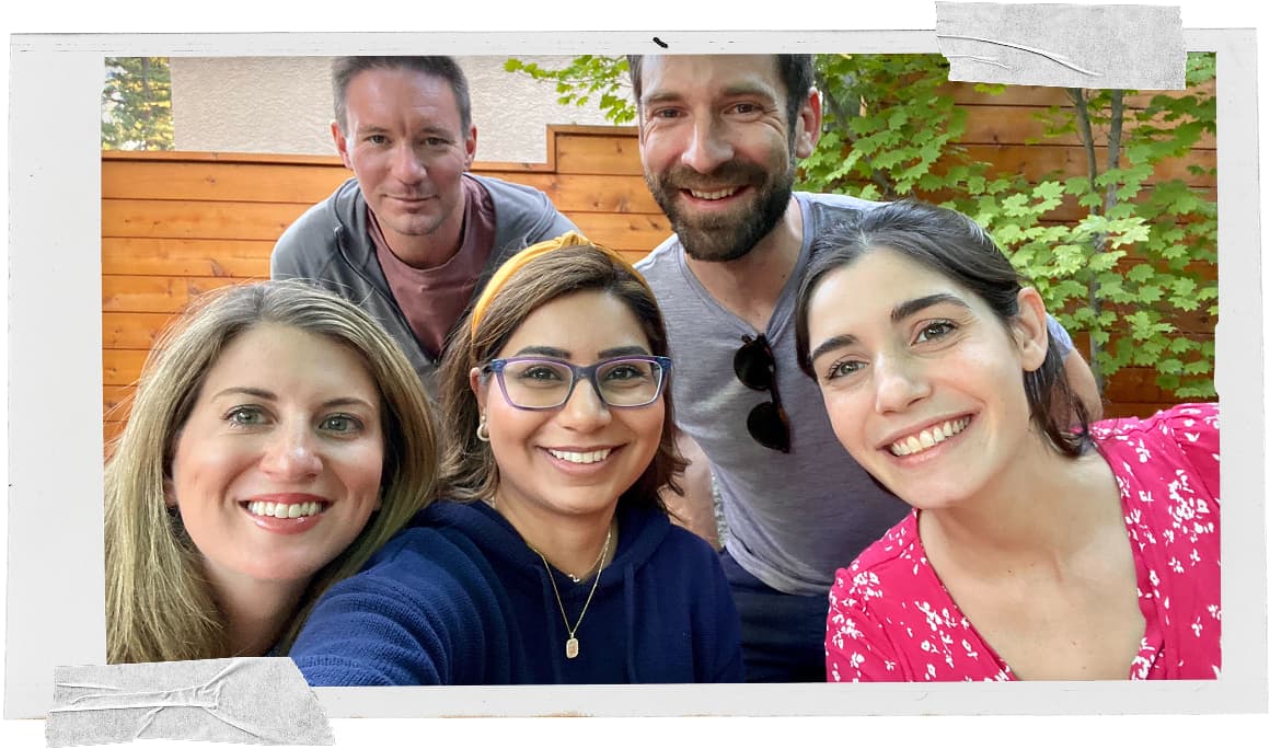 Photo of the 1440 team with a decorative frame